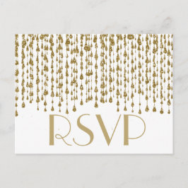 UAWG | Gold Confetti Streams Einladungspostkarte
