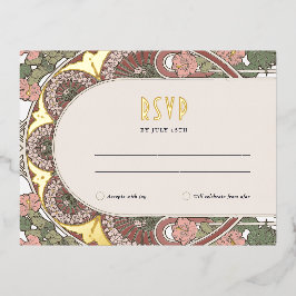 UAWG Gold Pink Reputation Vintager Jugendstil Folien Feiertagspostkarte