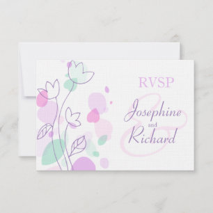UAWG Graphic moderne Blume Blätter Hochzeit lila RSVP Karte
