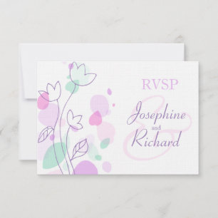 UAWG Graphic moderne Blume Blätter Hochzeit lila RSVP Karte