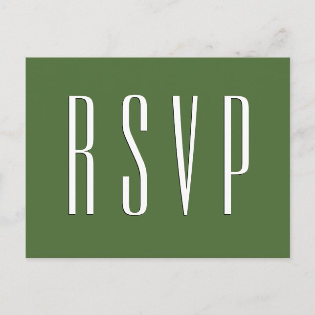 UAWG Green oder JEDE FARBEN Hochzeitsreaktion Einladungspostkarte (Vorderseite)