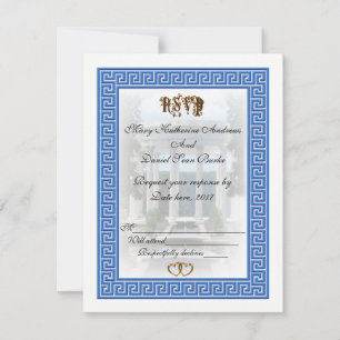 UAWG Griechisches Schlüsseldesign RSVP Karte