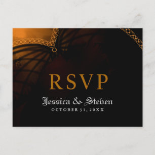 UAWG Halloween Gothic Wedding MENU PostCard Einladungspostkarte