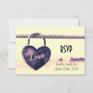 UAWG Heart Shaped Liebe Padlock An einem Seil befe RSVP Karte