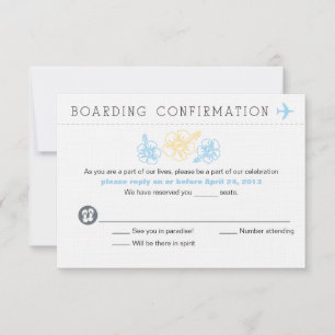 UAWG Hibiskus Blume Boarding Pass RSVP Karte