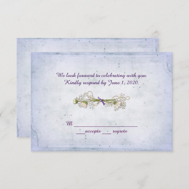 UAWG Hochzeit- zeitsbukett mit Perlen Einladung (Vorne/Hinten)