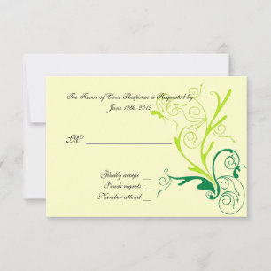 UAWG Hochzeitkarten. Wirbelnde Blumenmuster RSVP Karte