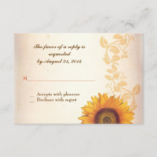uAwg Hochzeitsstil mit Sonnenblumen RSVP Karte