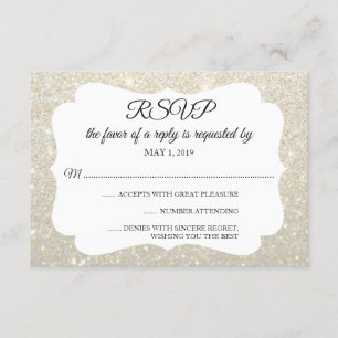 UAWG Ihr TagesGlitzer-Fab weißes Gold RSVP Karte
