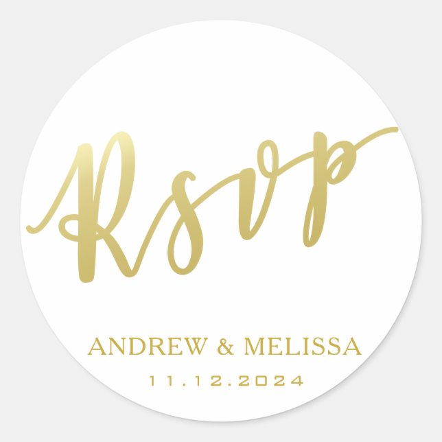 UAWG | Imitate Gold Brush Script Wedding Sticker (Vorderseite)