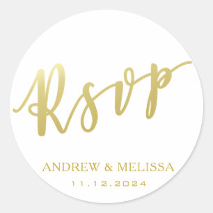 UAWG   Imitate Gold Brush Script Wedding Sticker