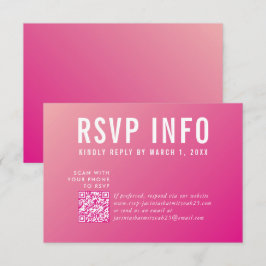 UAWG INFO CARD Moderner, hübscher, hellrosa Qrcode RSVP Karte