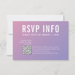 UAWG INFO CARD Moderner lila rosa Qrcode RSVP Karte