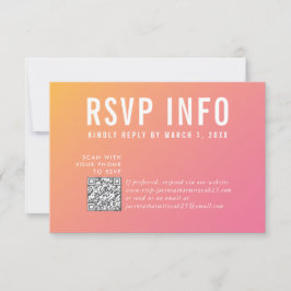 UAWG INFO CARD Moderner rosa gelber Code RSVP Karte