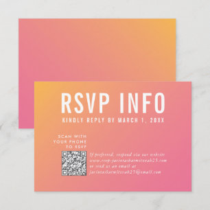 UAWG INFO CARD Moderner rosa gelber Code RSVP Karte