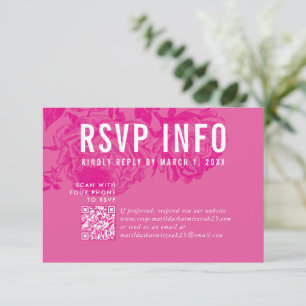 UAWG INFO CARD Modernes, blumenfarbenes hübsch ros RSVP Karte