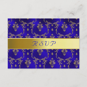 UAWG Karte--Blau u. Gold RSVP Karte