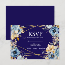 UAwg-Karte für Navy Blue und Gold RSVP Karte