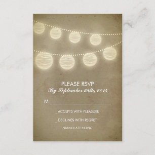UAWG-Karten Hochzeit der Vintagen Laternen RSVP Karte