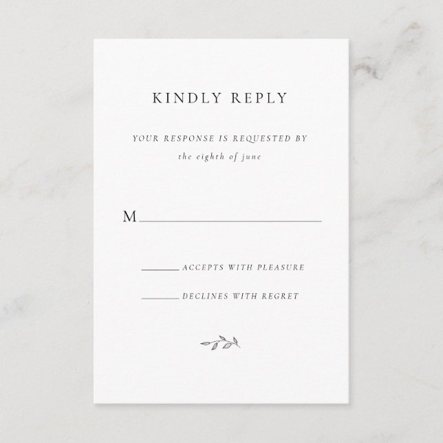 UAWG Kindly Reply Wedding Enclosure Card Begleitkarte (Vorderseite)