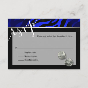 UAWG Las Vegas Art Deco Zebra Schwarzes Silber RSVP Karte