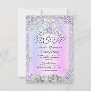 UAWG Lavender lila Quinceanera Wintertransport RSVP Karte