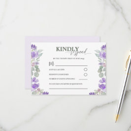 UAWG Lila Blumenwetterhochzeit RSVP Karte