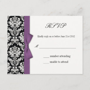 UAWG - Lila Bow-Hochzeitkarte für Damaskus RSVP Karte