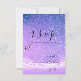 UAWG Lila Ocean Blue Waves Beach Hochzeit RSVP Karte