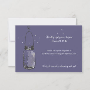 UAWG Mason Jar & Fireflies Hochzeit RSVP Karte