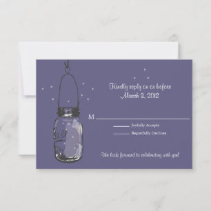 UAWG Mason Jar & Fireflies Hochzeit RSVP Karte
