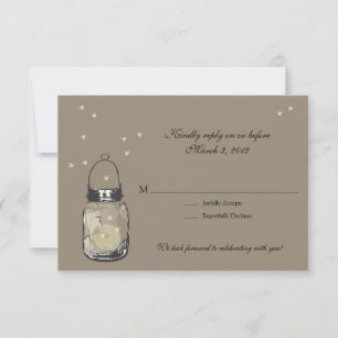 UAWG Mason Jar & Fireflies Hochzeit RSVP Karte
