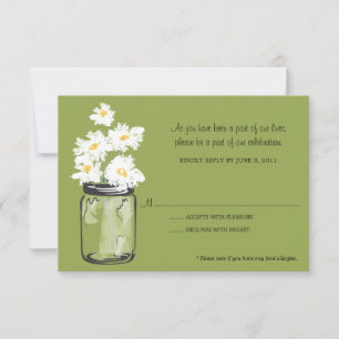 UAWG - Mason Jar gefüllt mit White Daisies RSVP Karte