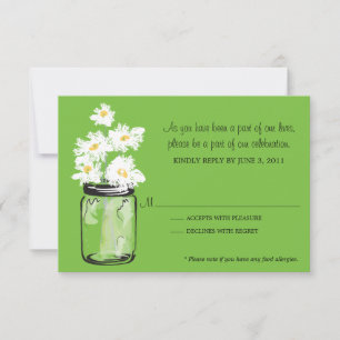 UAWG - Mason Jar gefüllt mit White Daisies RSVP Karte