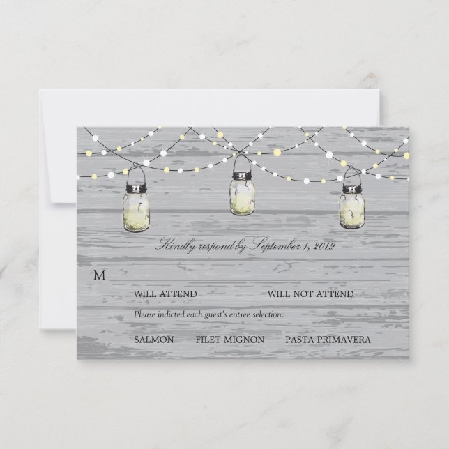 UAWG Mason Jar Wedding RSVP Karte (Vorderseite)