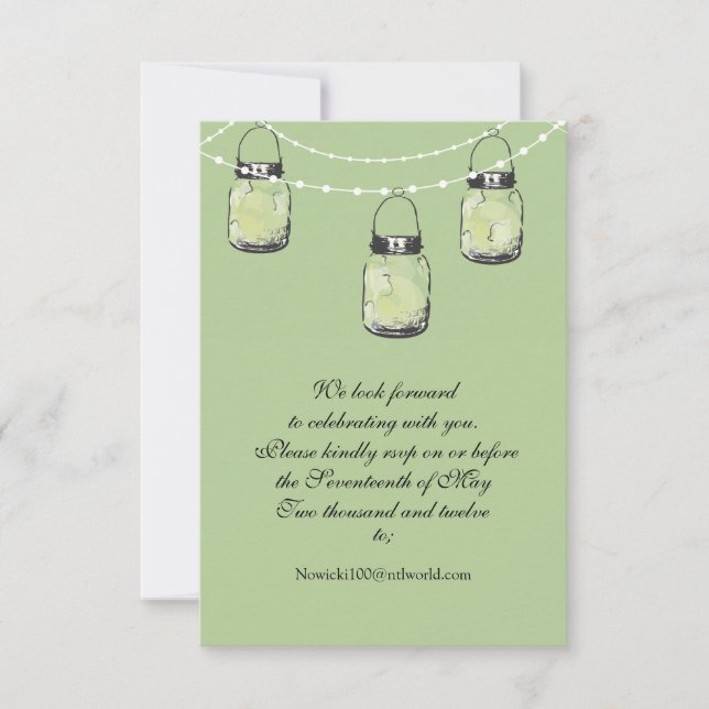 UAWG Mason Jar Wedding RSVP Karte (Vorderseite)