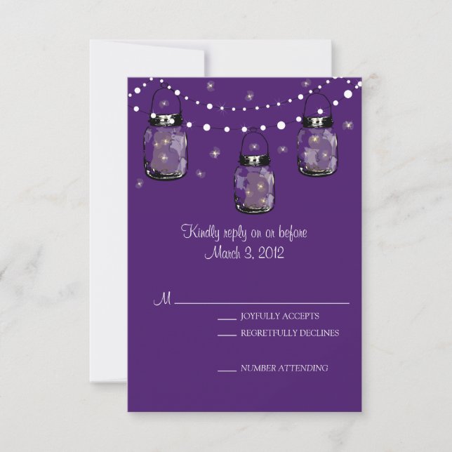 UAWG Mason Jar Wedding RSVP Karte (Vorderseite)