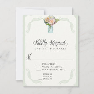 UAWG Menu Choice Mason Jar Rose Script Typografy RSVP Karte