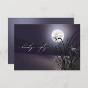 UAWG Menu Dusty Plum Full Moon Dragonfly Pond RSVP Karte