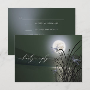 UAWG Menu Sage Green Full Moon Dragonfly Pond Einladung