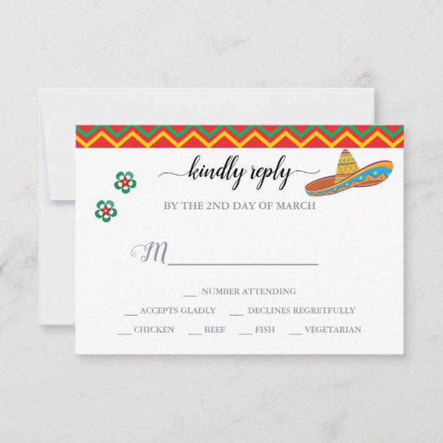 UAWG Mexican Fiesta Reply RSVP Karte (Vorderseite)