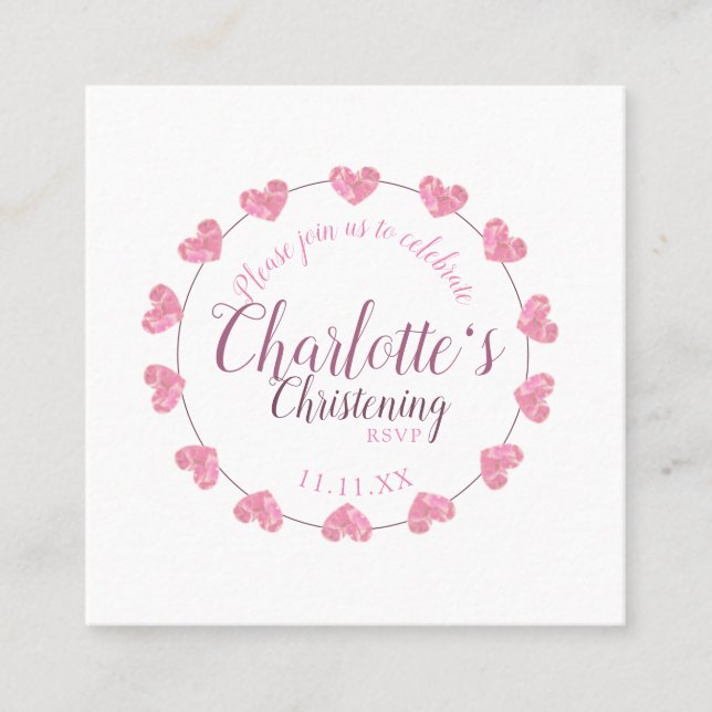 UAWG mini pink & white christliche Tochter Quadratische Visitenkarte (Vorderseite)