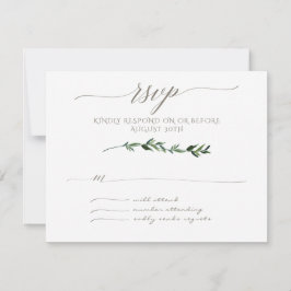 UAWG Minimalistisch Modern Leaf Blätter Kunsttipog RSVP Karte