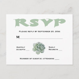 UAWG Mint Green succulent Cactus Wedding Response Einladungspostkarte