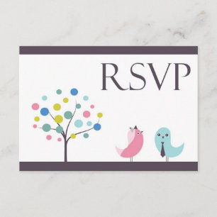 UAWG mit Food Wedding Birds Card RSVP Karte