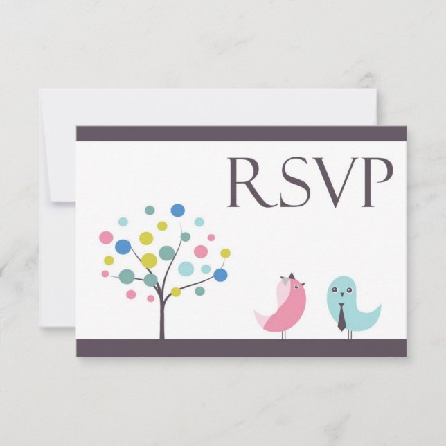 UAWG mit Food Wedding Birds Card RSVP Karte (Vorderseite)