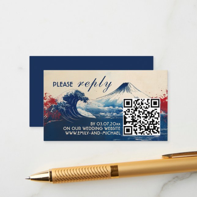 UAWG mit QR-Code Japonesque Harmonie mit Fuji Begleitkarte (Vorderseite/Rückseite Beispiel)