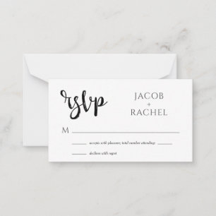 UAWG Modern Script Generic Wedding RSVP Card Mitteilungskarte