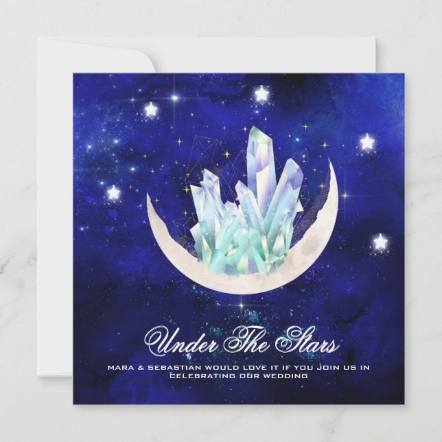 *~* UAWG MOON STARS CRYSTAL Website AR14 Wedding Einladung (Vorderseite)