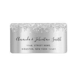 UAWG New Wedding Adress Silver Gray Tropfens Grau Adressaufkleber